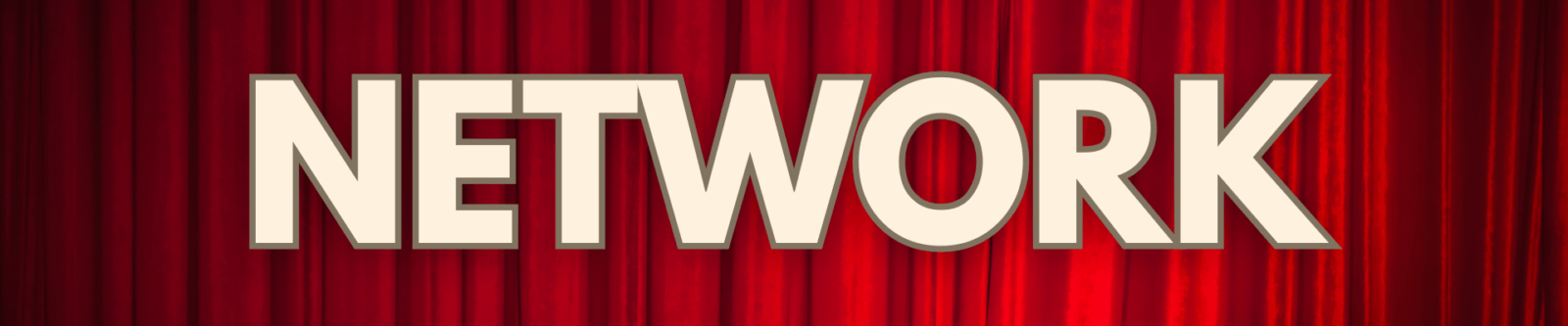 Network on red curtain background